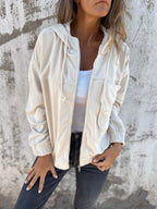 Harper | Women's Hooded Jacket | Corduroy Zip-Up · PNY