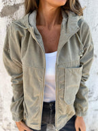 Harper | Women's Hooded Jacket | Corduroy Zip-Up · PNY