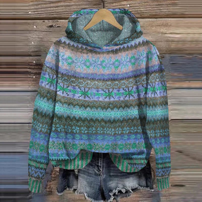 Harper | Women's Hooded Sweater | Fair Isle · PNY