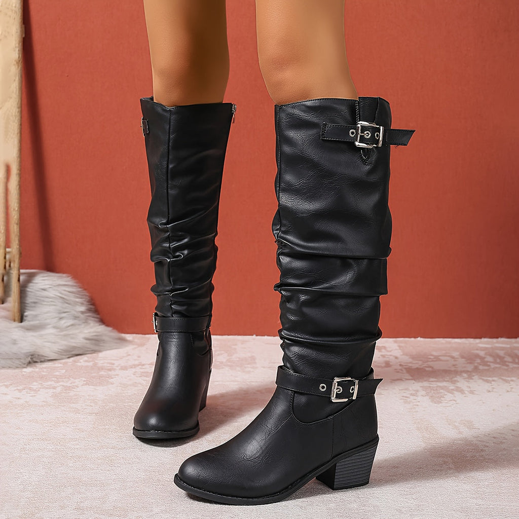 Harper | Women's Knee-High Boots | Buckle Strap · PNY
