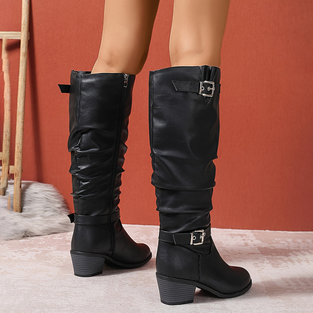 Harper | Women's Knee-High Boots | Buckle Strap · PNY