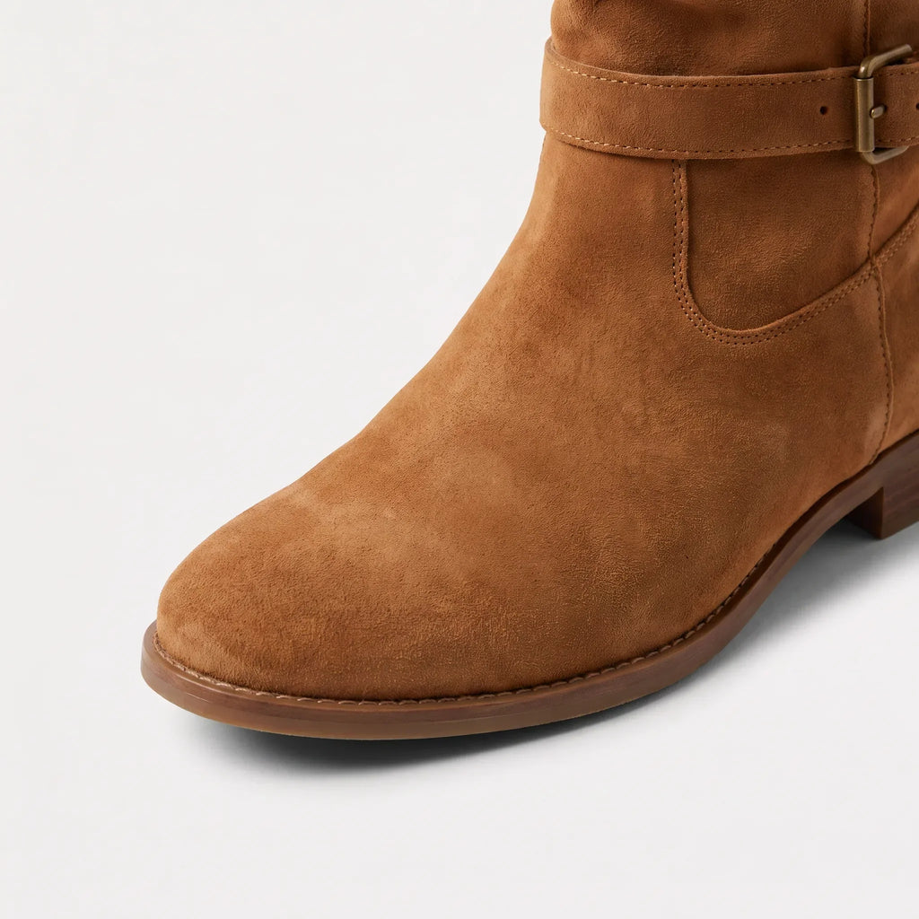 Harper | Women's Knee-High Boots | Suede Buckle · PNY