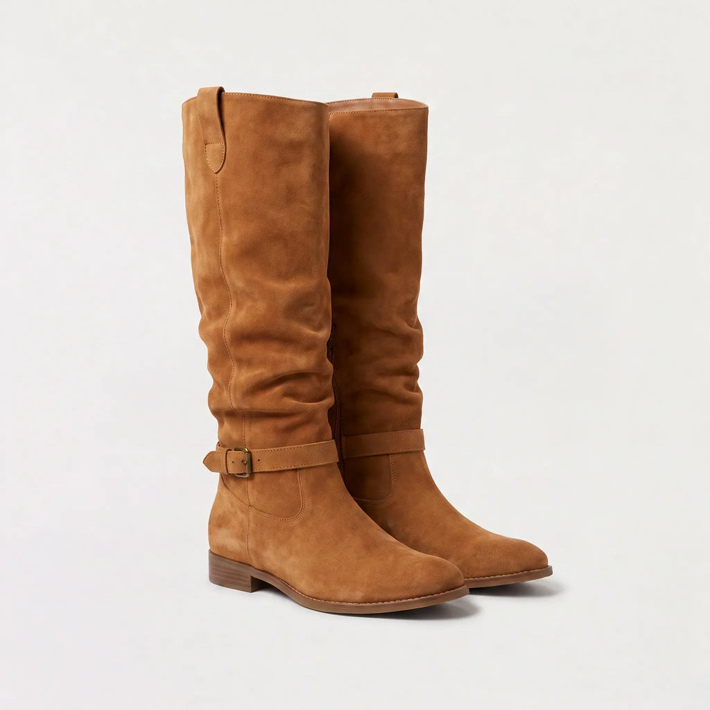 Harper | Women's Knee-High Boots | Suede Buckle · PNY
