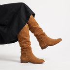 Harper | Women's Knee-High Boots | Suede Buckle · PNY