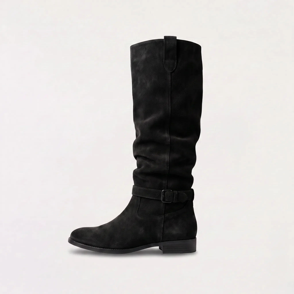 Harper | Women's Knee-High Boots | Suede Buckle · PNY