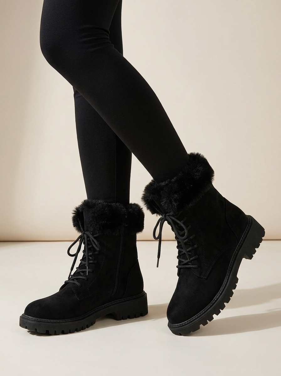 Harper | Women's Lace-Up Boots | Faux Fur · PNY