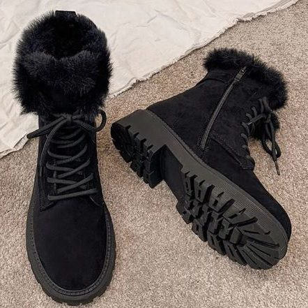 Harper | Women's Lace-Up Boots | Faux Fur · PNY