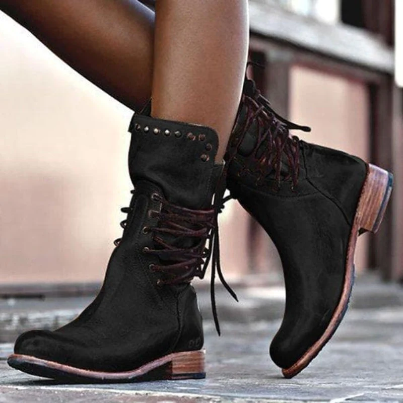Harper | Women's Lace-Up Boots | Studded Detail · PNY