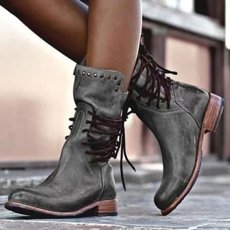 Harper | Women's Lace-Up Boots | Studded Detail · PNY