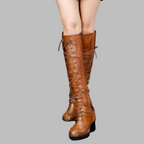 Harper | Women's Lace-Up Combat Boots | Buckle Detail · PNY