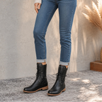 Harper | Women's Lace-Up Combat Boots | Side Zip · PNY
