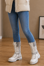 Harper | Women's Lace-Up Combat Boots | Side Zip · PNY