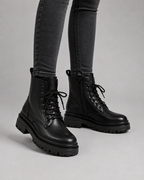 Harper | Women's Lace-Up Combat Boots | Side Zip · PNY