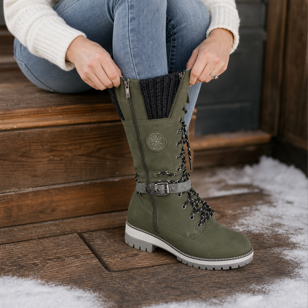 Harper | Women's Lace-Up Combat Boots | Side Zip · PNY