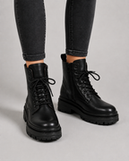 Harper | Women's Lace-Up Combat Boots | Side Zip · PNY