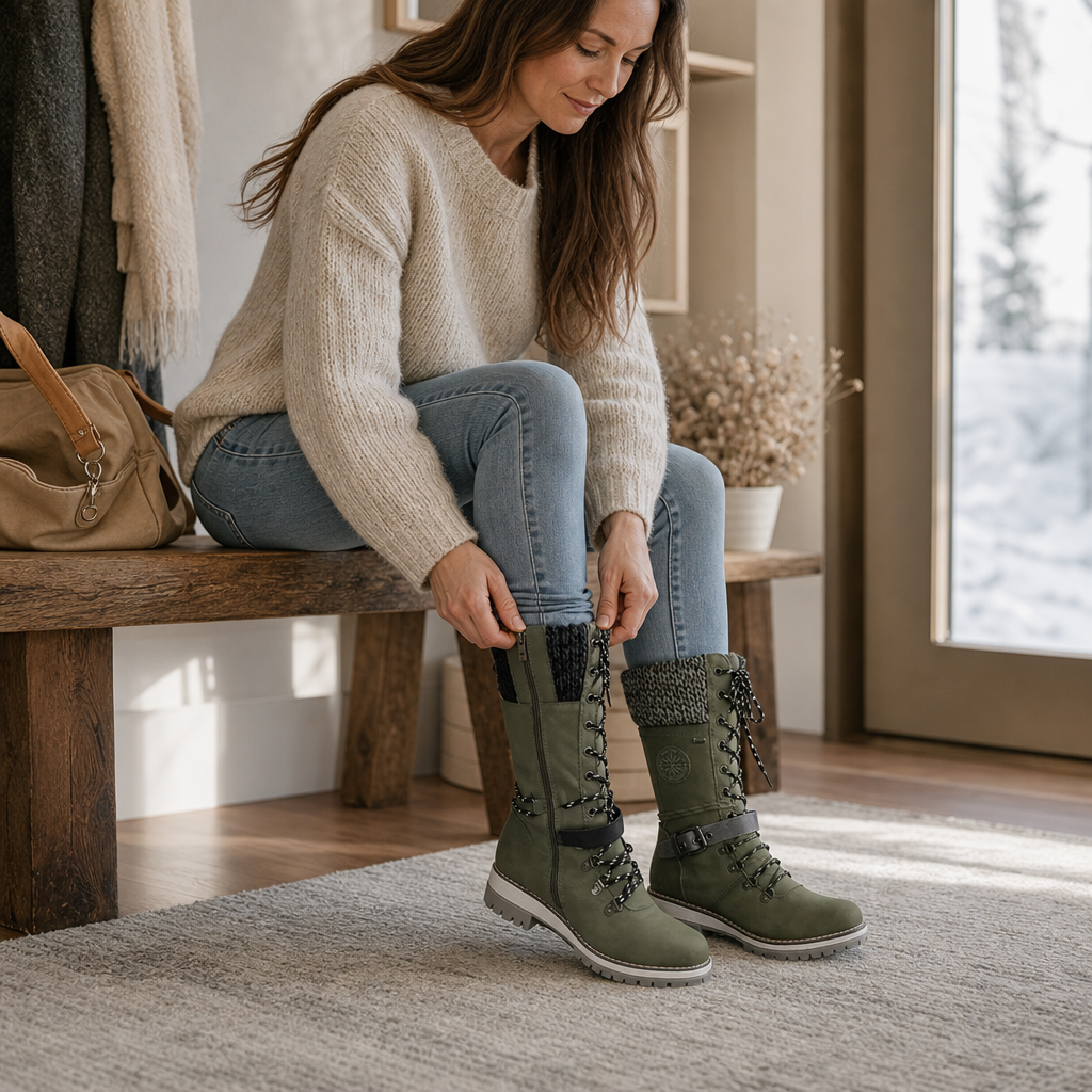 Harper | Women's Lace-Up Combat Boots | Side Zip · PNY