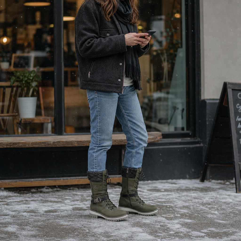 Harper | Women's Lace-Up Combat Boots | Side Zip · PNY