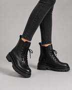 Harper | Women's Lace-Up Combat Boots | Side Zip · PNY