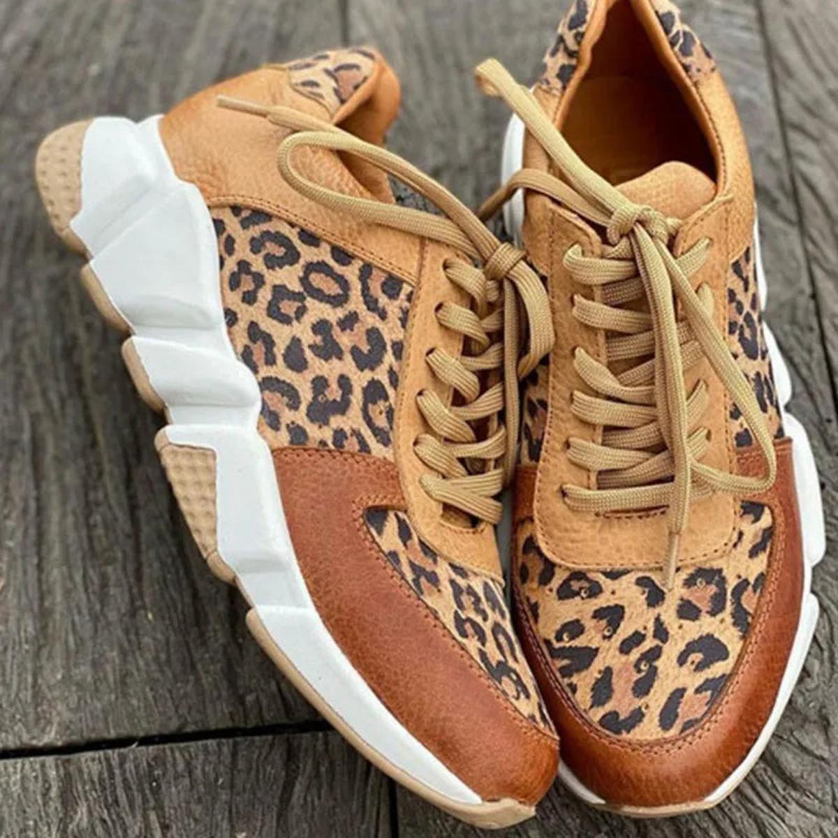 Harper | Women's Lace-Up Sneakers | Leopard Print · PNY