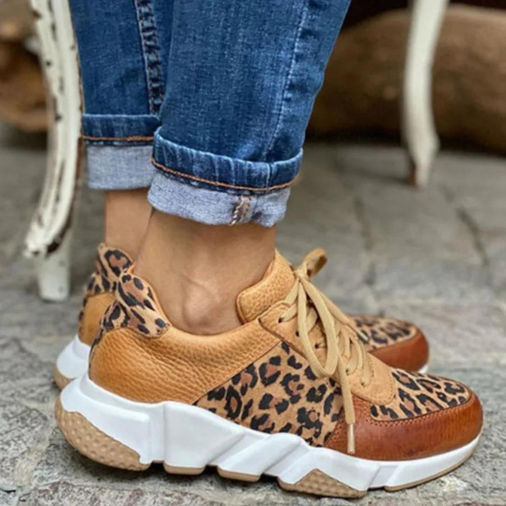 Harper | Women's Lace-Up Sneakers | Leopard Print · PNY