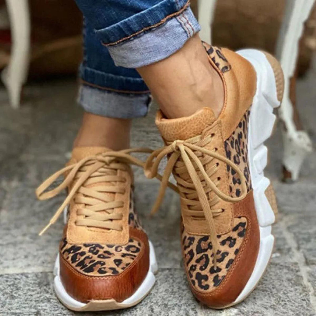 Harper | Women's Lace-Up Sneakers | Leopard Print · PNY