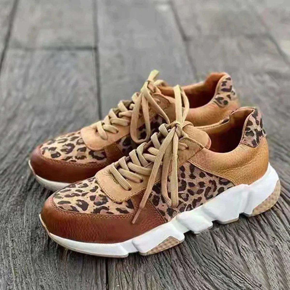 Harper | Women's Lace-Up Sneakers | Leopard Print · PNY