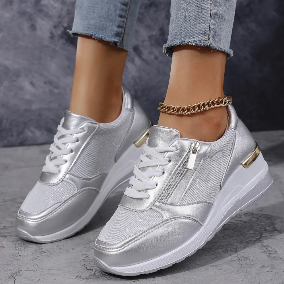 Harper | Women's Lace-Up Sneakers | Side Zip · PNY