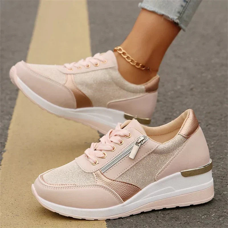 Harper | Women's Lace-Up Sneakers | Side Zip · PNY