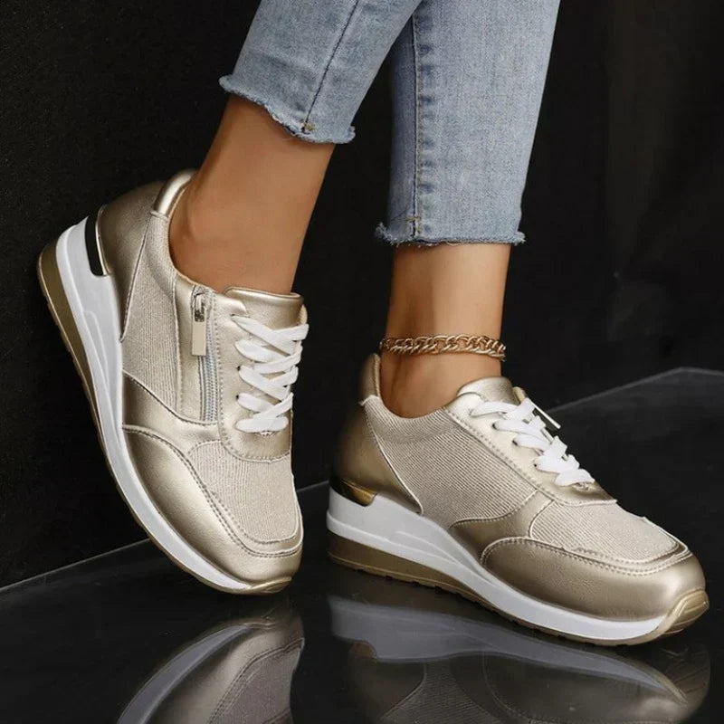 Harper | Women's Lace-Up Sneakers | Side Zip · PNY