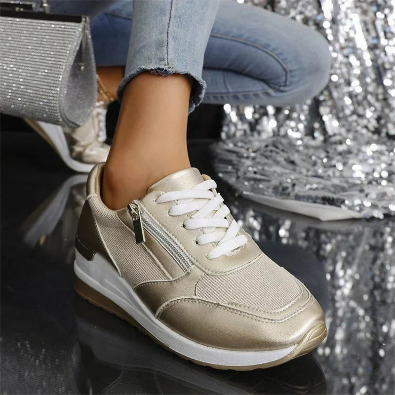 Harper | Women's Lace-Up Sneakers | Side Zip · PNY
