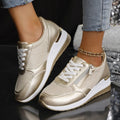 Harper | Women's Lace-Up Sneakers | Side Zip