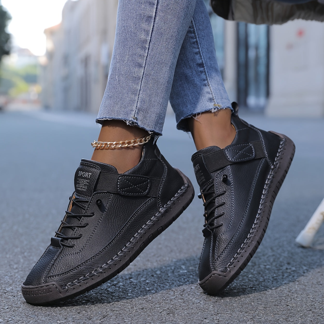 Harper | Women's Lace-Up Sneakers | Stitched Detail · PNY