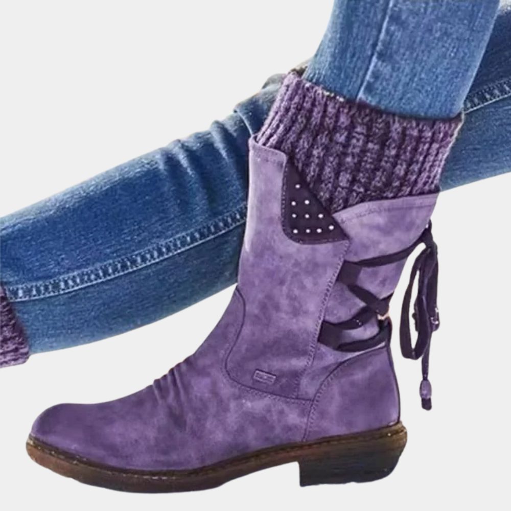 Harper | Women's Mid-Calf Boots | Knit-Trimmed · PNY
