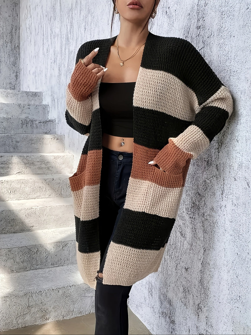 Harper | Women's Open-Front Cardigan | Waffle Knit · PNY
