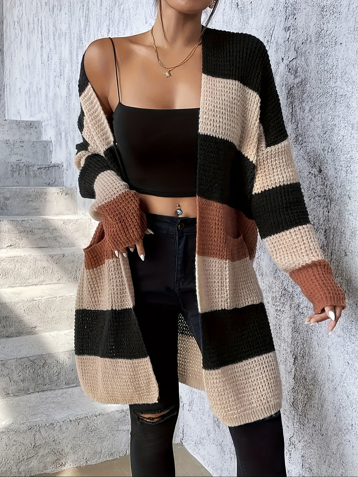 Harper | Women's Open-Front Cardigan | Waffle Knit · PNY