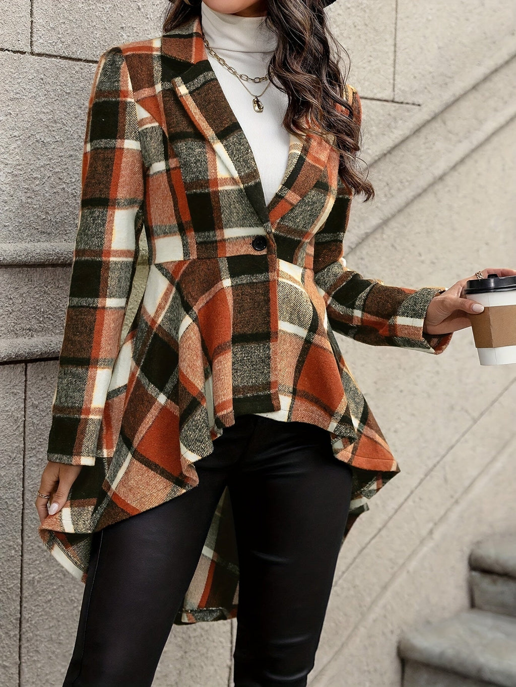 Harper | Women's Open-Front Jacket | Plaid Print · PNY