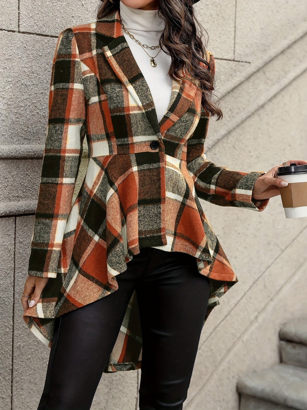 Harper | Women's Open-Front Jacket | Plaid Print · PNY