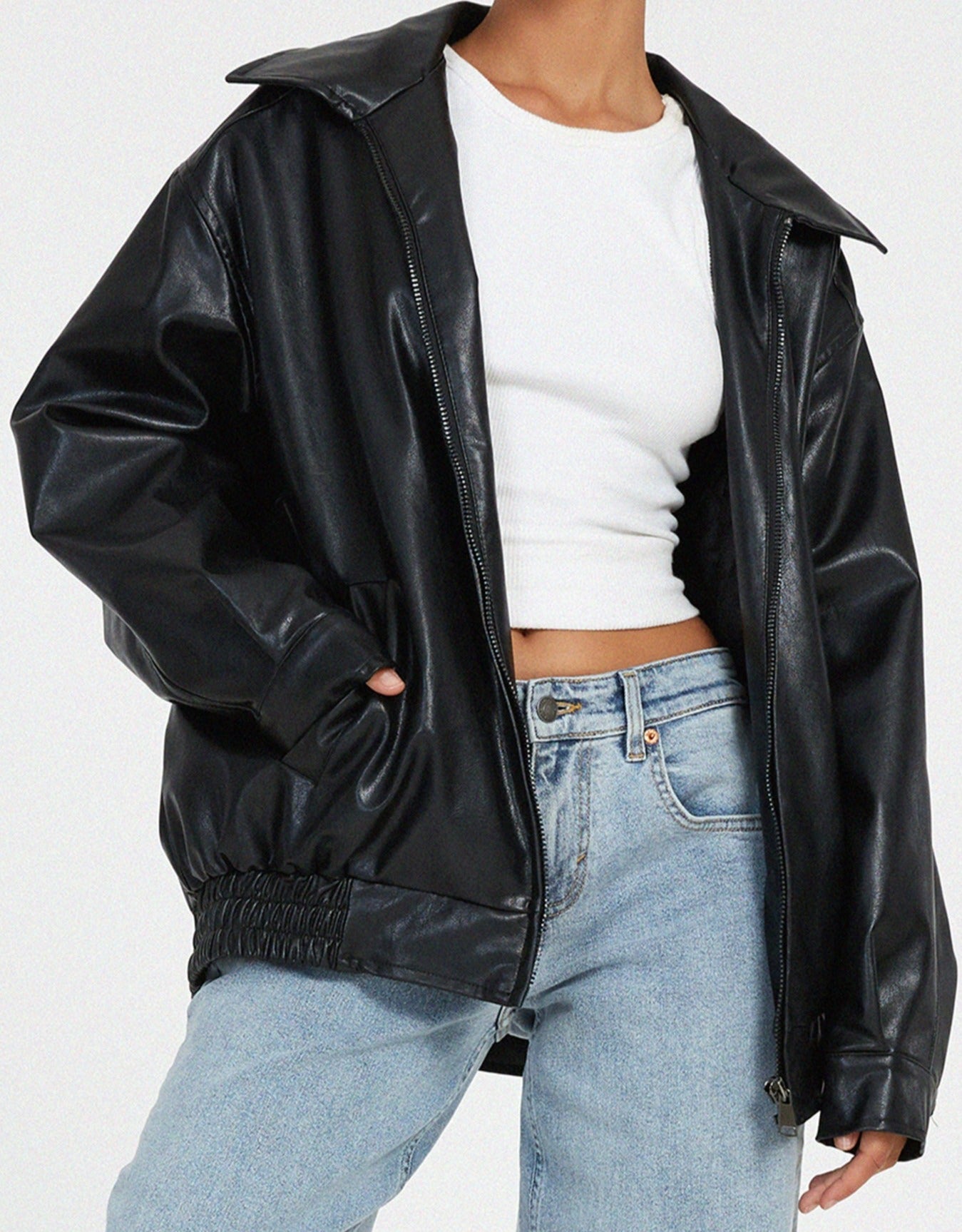 Harper | Women's Oversized Bomber Jacket | Zip-Front · PNY