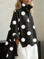 Harper | Women's Oversized Denim Shirt | Polka Dot · PNY