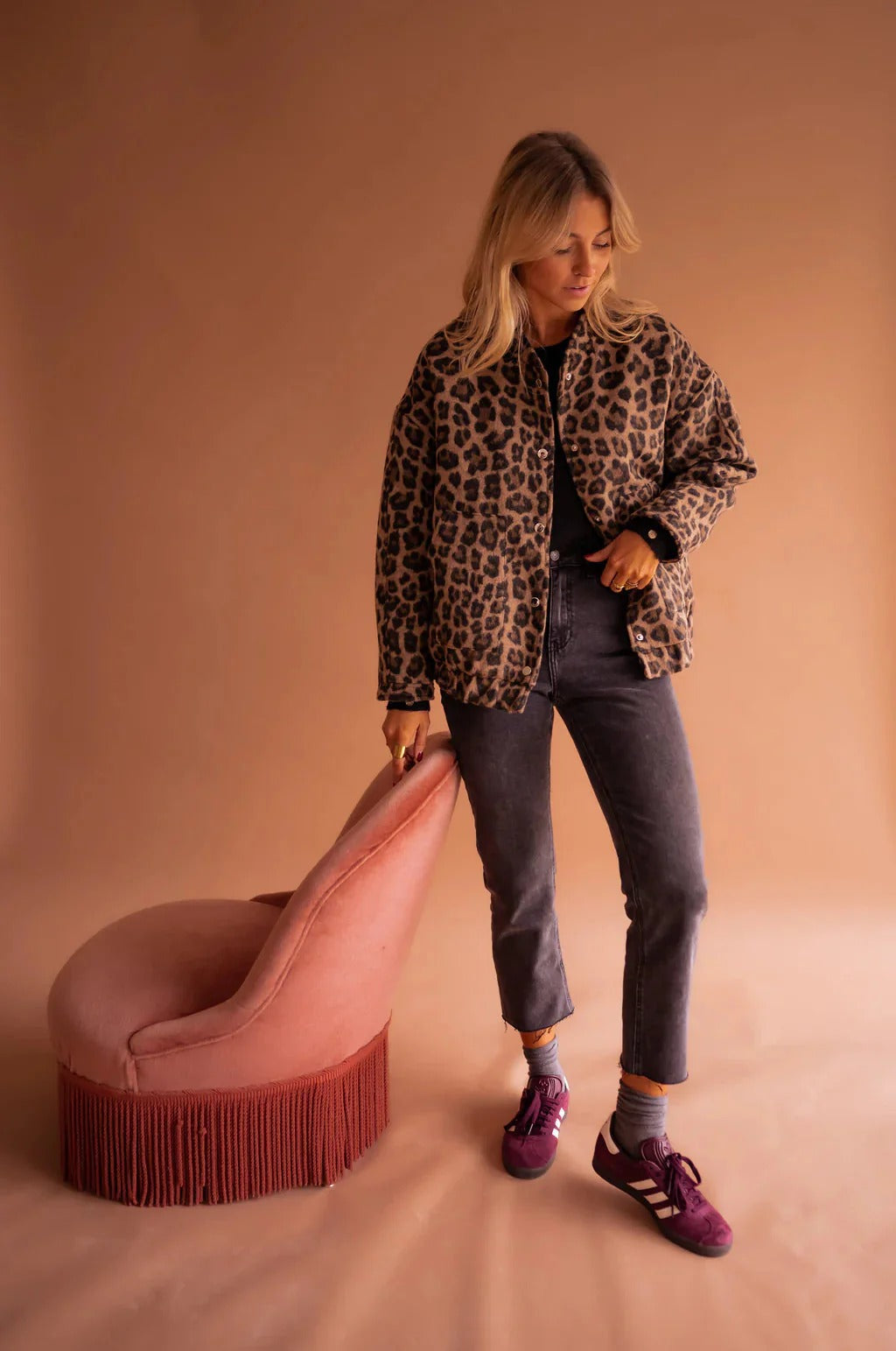 Harper | Women's Oversized Jacket | Leopard Print · PNY