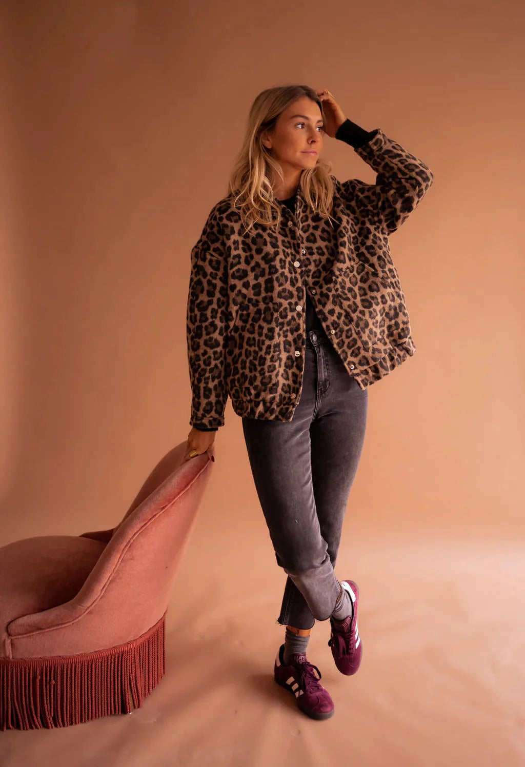 Harper | Women's Oversized Jacket | Leopard Print · PNY