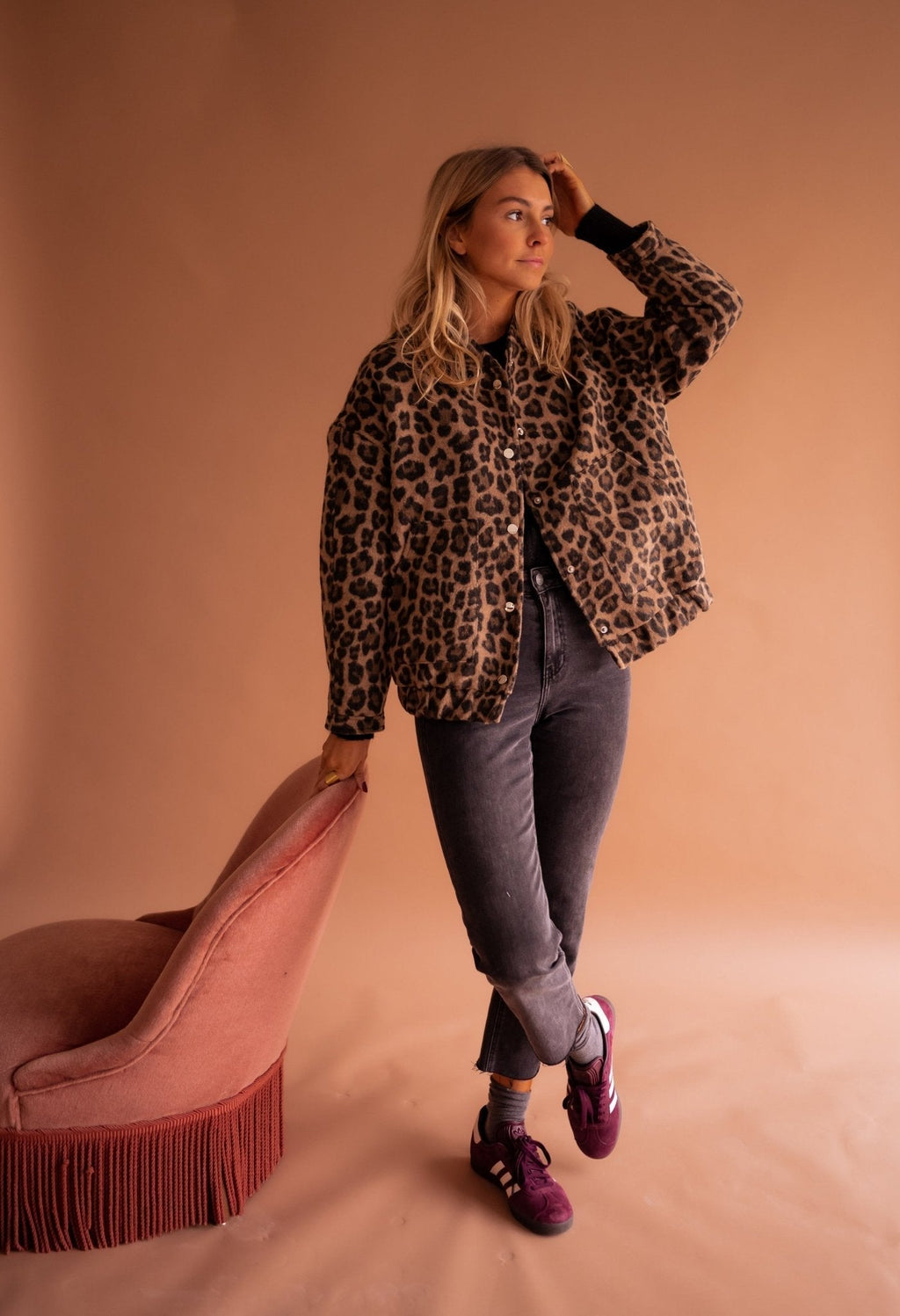 Harper | Women's Oversized Jacket | Leopard Print · PNY