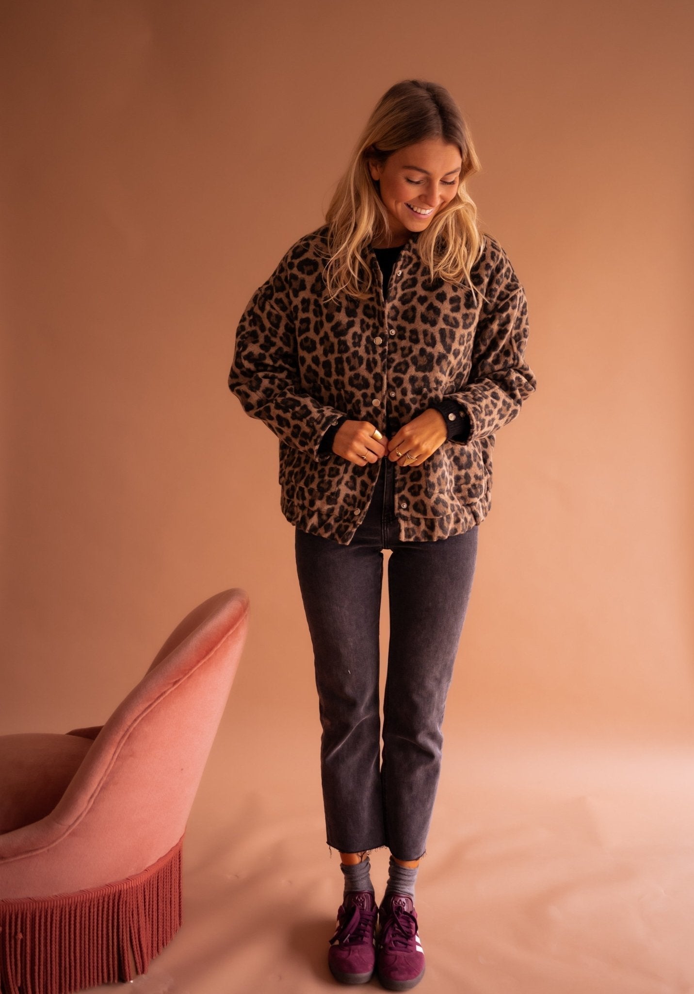Harper | Women's Oversized Jacket | Leopard Print · PNY