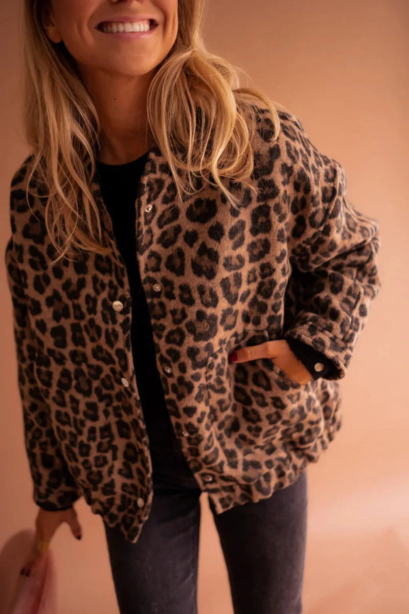 Harper | Women's Oversized Jacket | Leopard Print · PNY