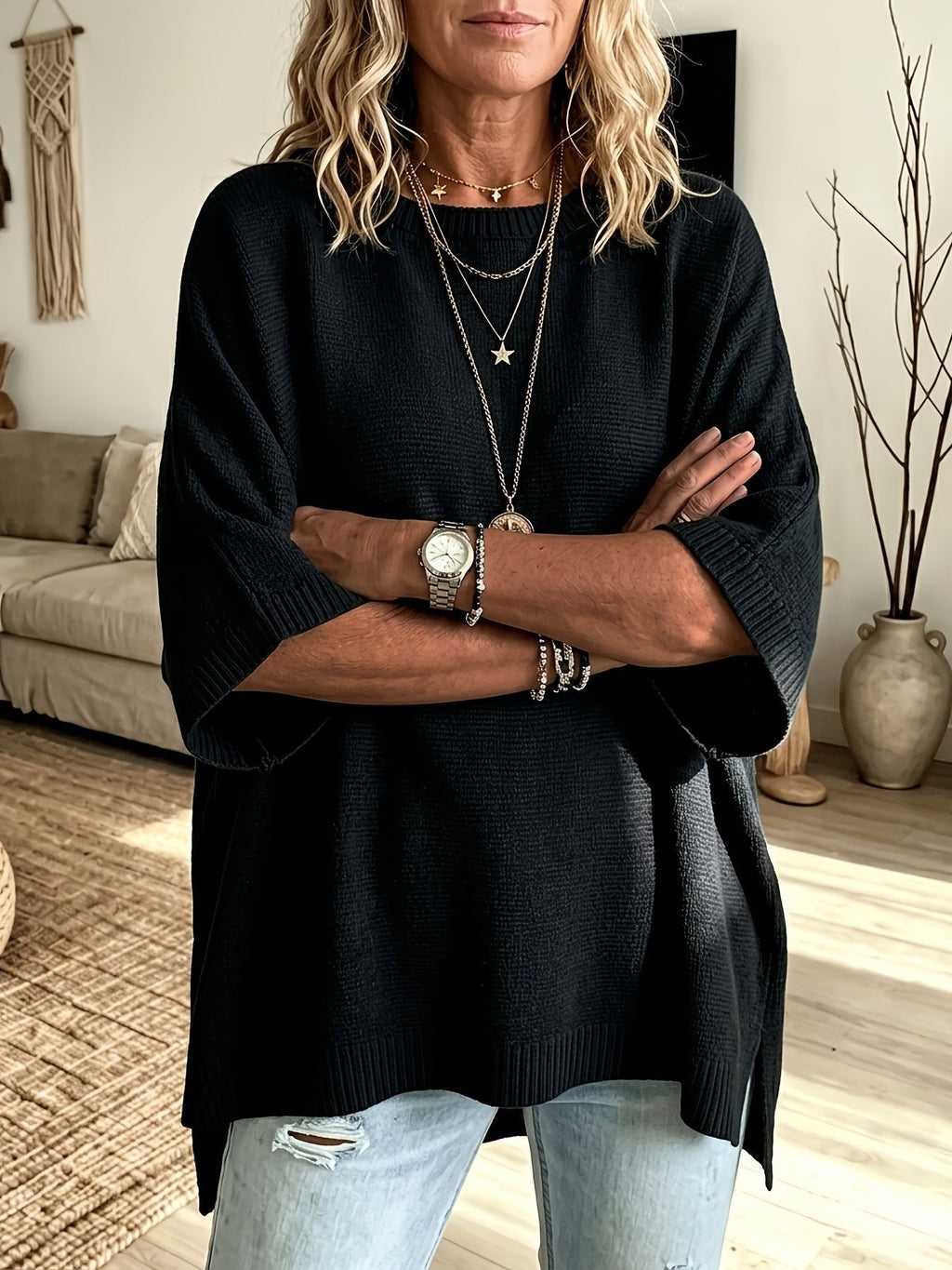 Harper | Women's Oversized Poncho | Knit · PNY