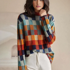 Harper | Women's Oversized Sweater | Checkered Pattern · PNY