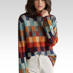 Harper | Women's Oversized Sweater | Checkered Pattern · PNY