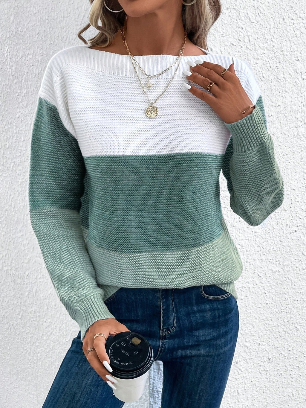 Harper | Women's Oversized Sweater | Color Block Knit · PNY