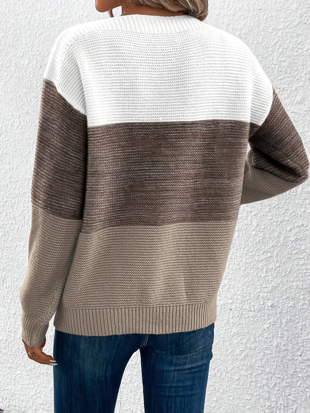 Harper | Women's Oversized Sweater | Color Block Knit · PNY