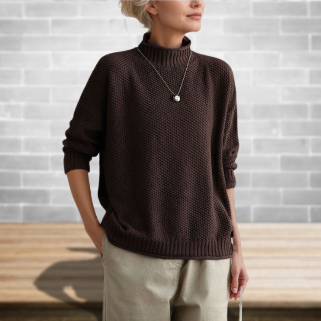 Harper | Women's Oversized Turtleneck Sweater | Chunky Knit · PNY